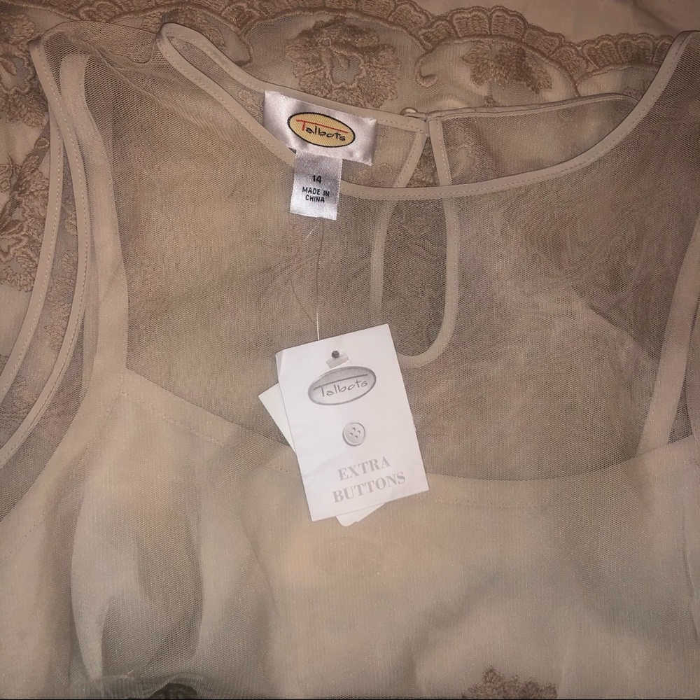 Talbots Cream and Beige Embroidered Skirt Set - Picture 8 of 11